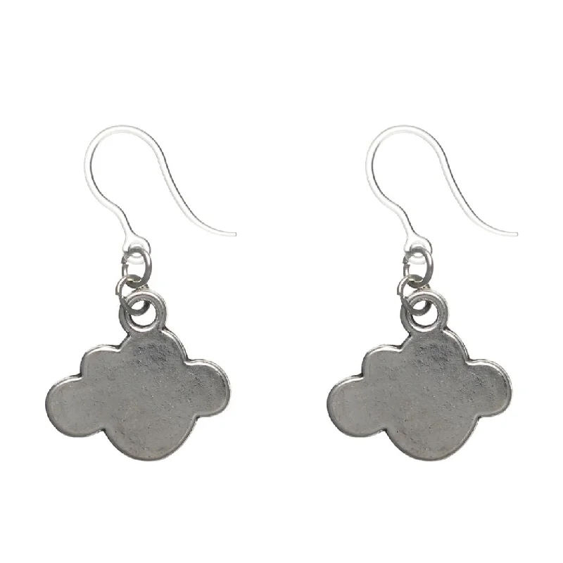 Silver Cloud Dangles Hypoallergenic Earrings for Sensitive Ears Made with Plastic Posts