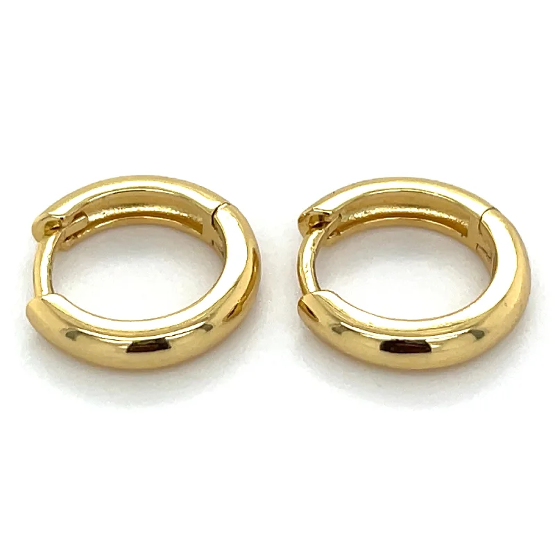 Bear wing earrings-Golden 12mm Clicker Hoop Earrings