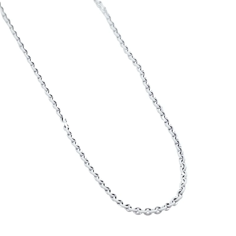 Sleek art necklaces-STERLING SILVER 22-INCH WHITE LACQUERED CABLE CHAIN NECKLACE