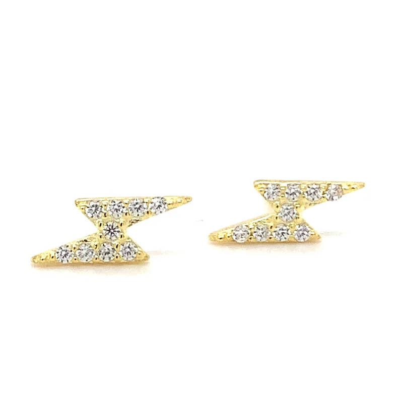 Lily motif earrings-Golden Lighting Spark Stud Earrings