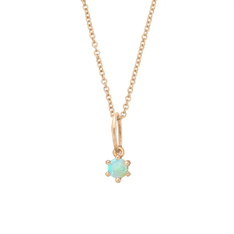 Luxe diamond necklaces-Birthstone Charm: October Opal