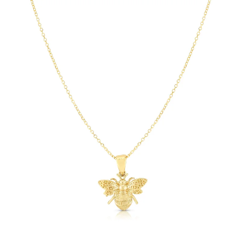 Rustic style necklaces-14K Gold Bumblebee Necklace