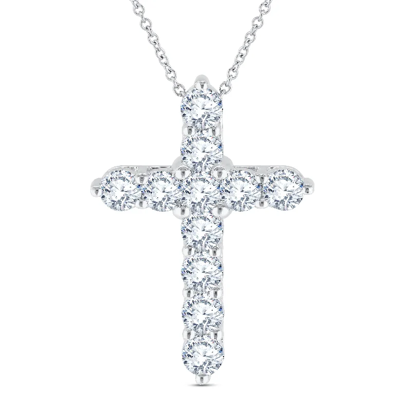 Onyx stone necklaces-Lab Grown Diamond 2 Carat Cross Pendant