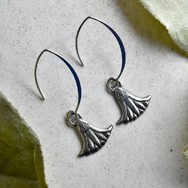 Reef knot earrings-'Egyptian Revival' Silver Drop Earrings