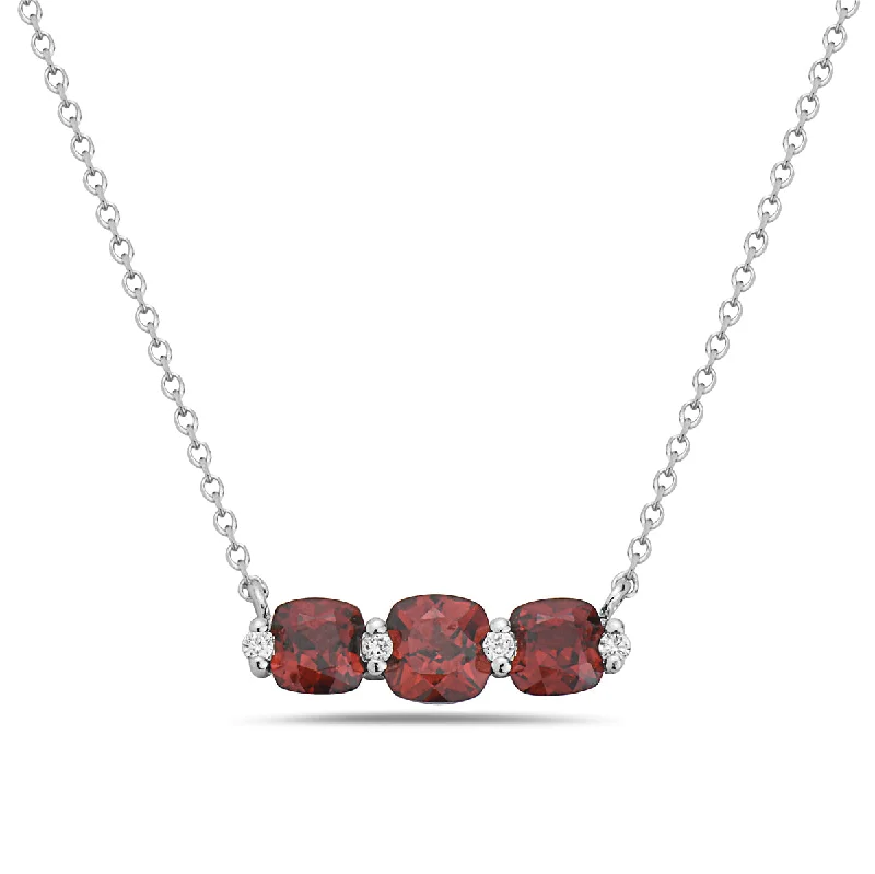 Turquoise healing necklaces-Garnet And Diamond Halo Necklace