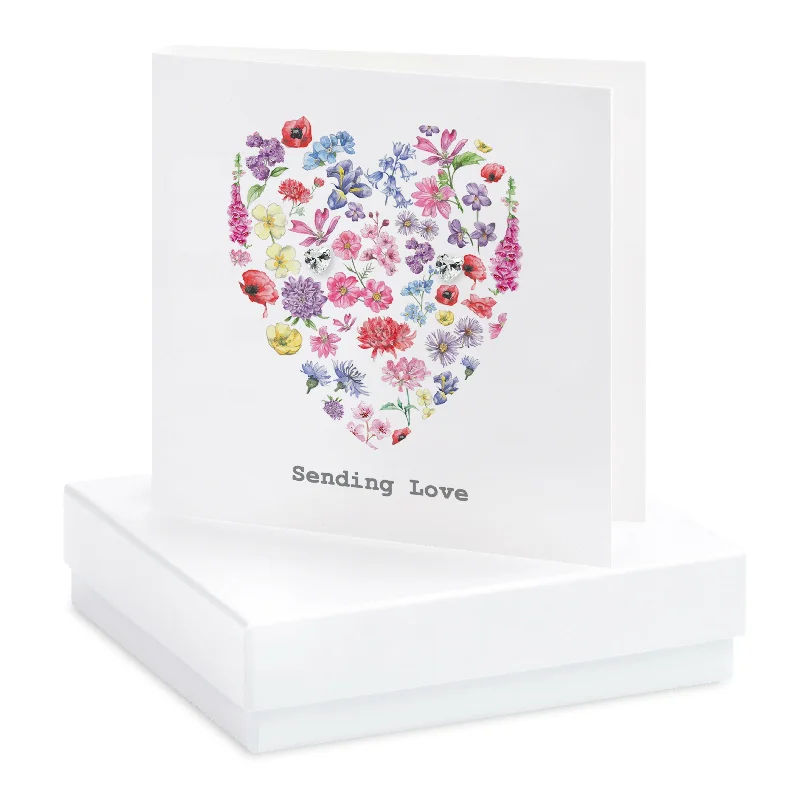 Sterling Silver Heart Stud Earrings on Greeting Card - A Sentimental Gift of Love