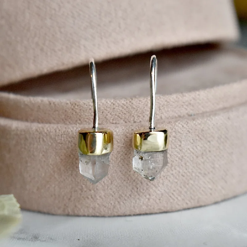 Bright stud earrings-Capped Quartz Drop Earring