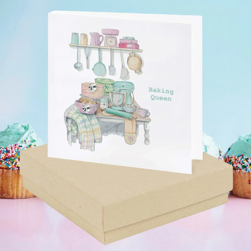 Sterling Silver Stud Earring Card for Baking Queens - Boxed for Easy Gifting