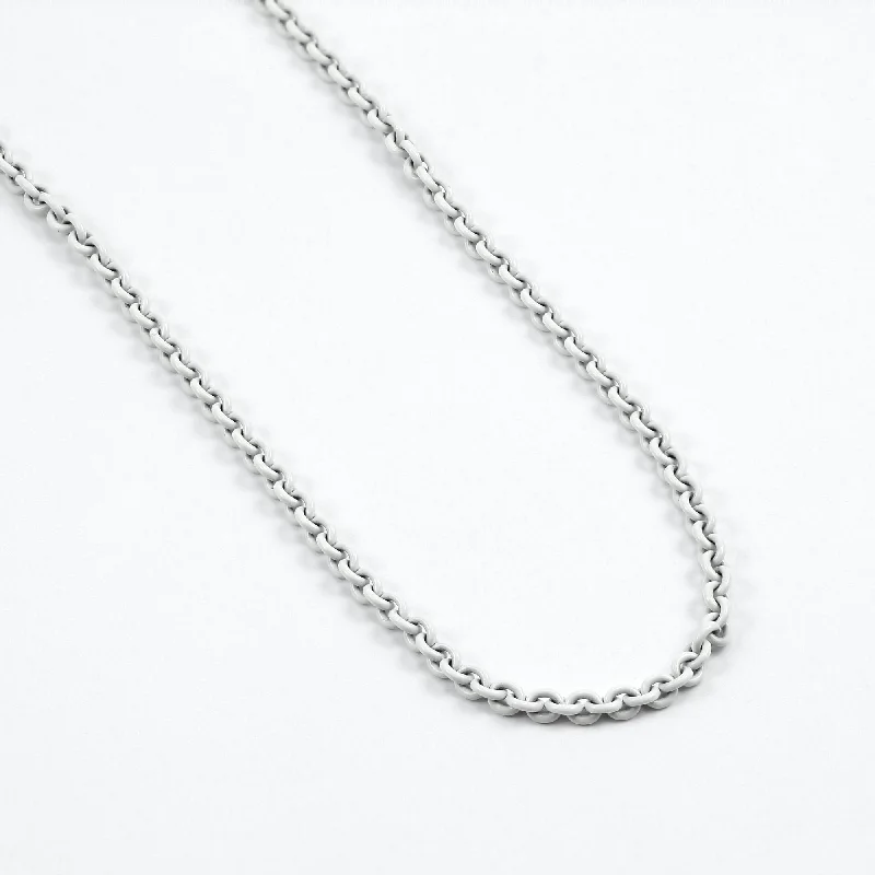 Fine-line necklaces-STERLING SILVER 24-INCH WHITE LACQUERED CABLE CHAIN NECKLACE