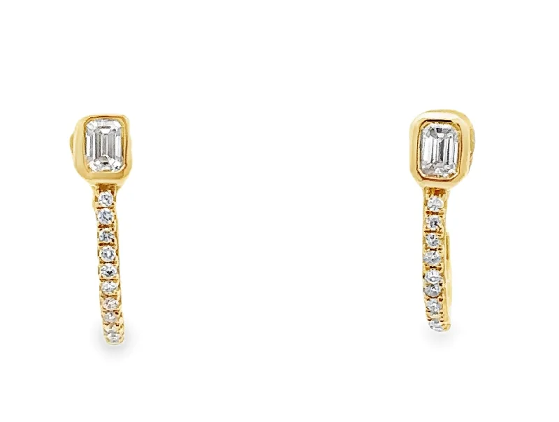 Topaz stone earrings-Diamond Hoop/Dangle/Drop Earring