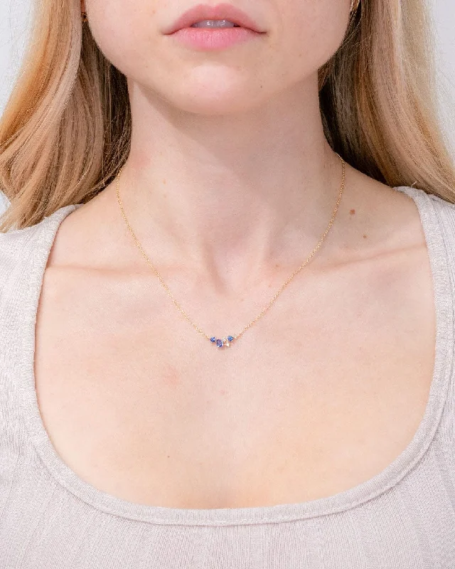 Shiny gold necklaces-Organic Sapphire and Diamond Necklace