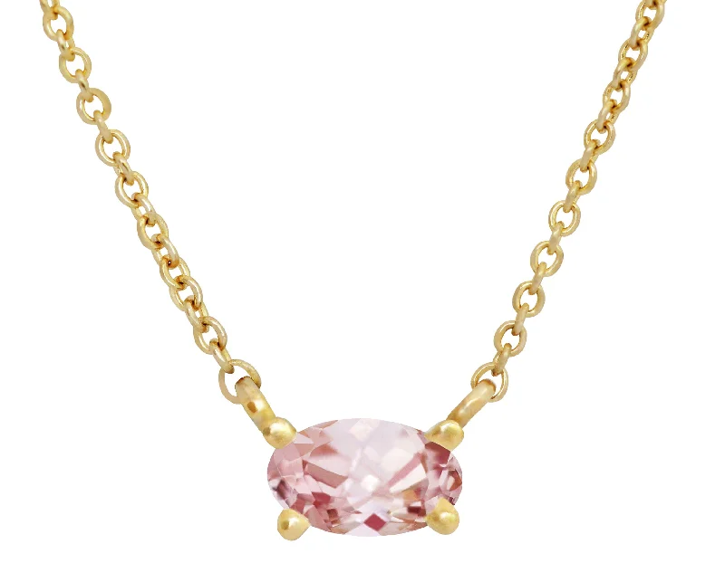 Sleek art necklaces-Pink Morganite Necklace