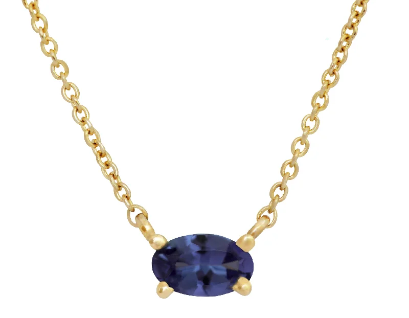 Spinel necklaces-Oval Tanzanite Necklace