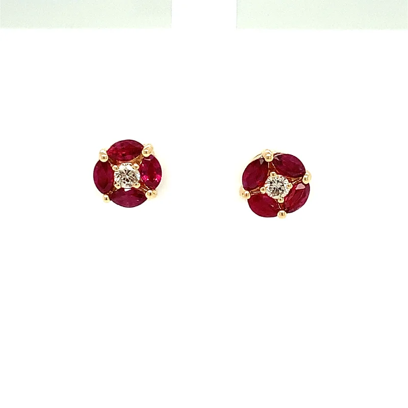 Astro charm earrings-14 Karat Yellow Rubies Gemstone Earrings