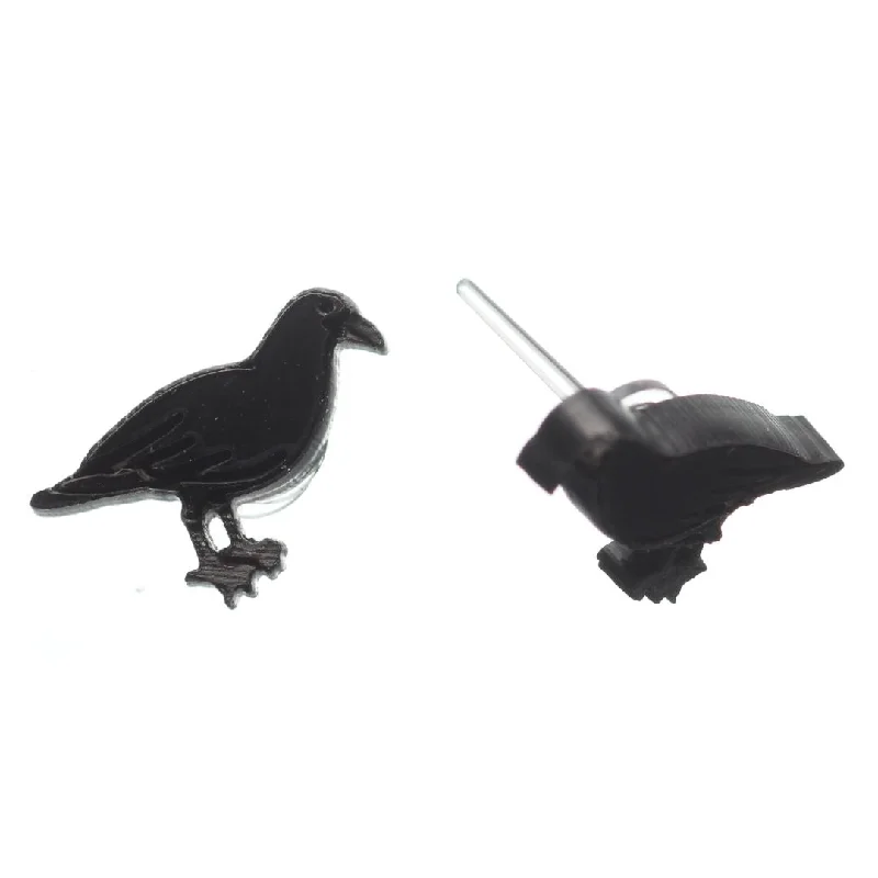 Crow Studs Hypoallergenic Earrings for Sensitive Ears Made with Plastic Posts