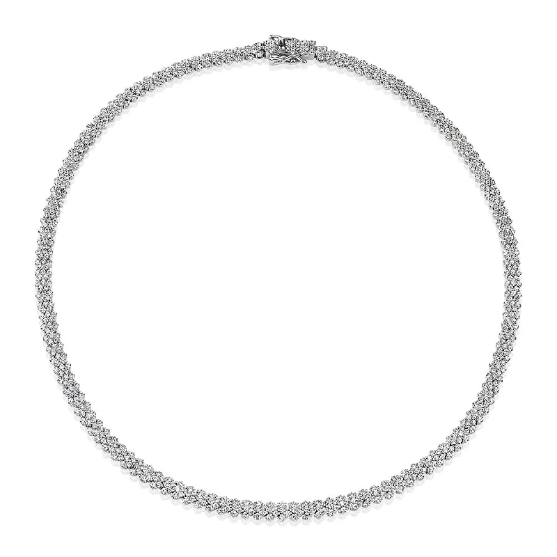 Thick chain necklaces-Statement necklace with 11.39 carats* of diamond simulants in sterling silver