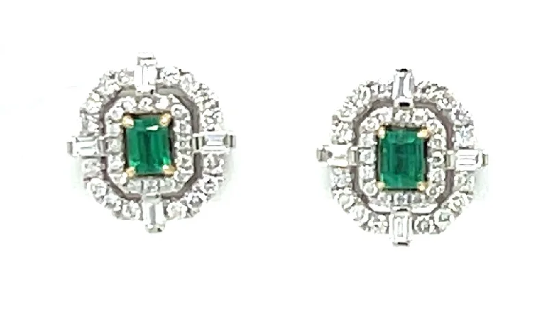 High gloss earrings-18 Karat White Emeralds Gemstone Earrings