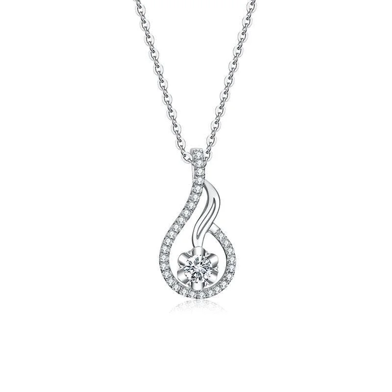 Multi-strand necklaces-14KWG 0.15Ctw Diamond Swirl Fashion Pendant