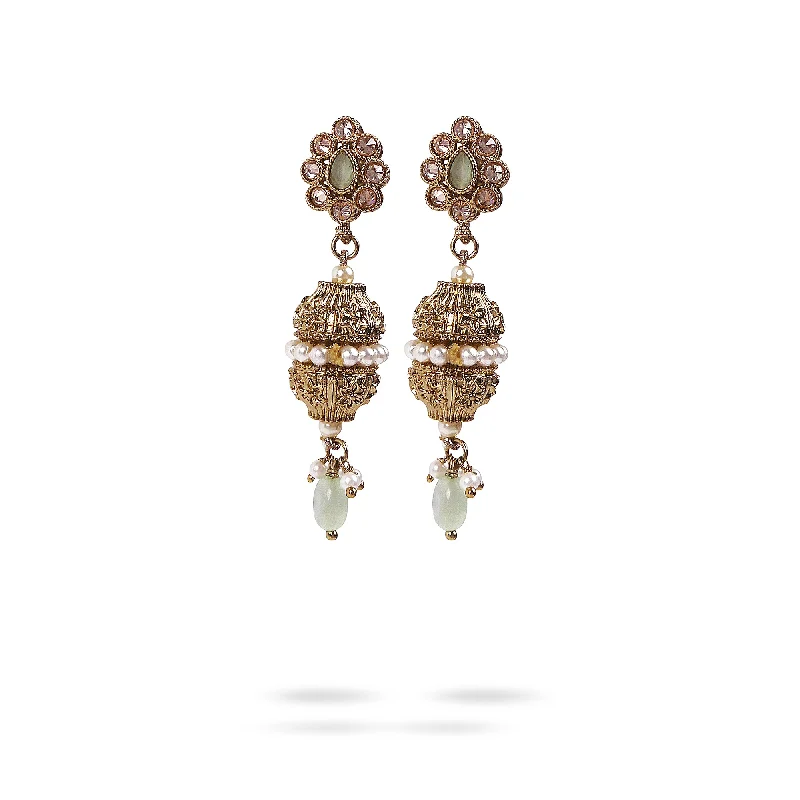 Fine threader earrings-Mahira Mint Earrings