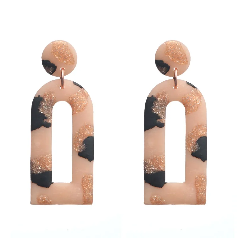 Cheetah Window Arch Dangles Hypoallergenic Earrings for Sensitive Ears Made with Plastic Posts