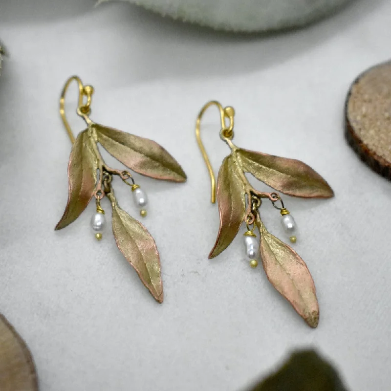 Spinel earrings-Bronze Tapestry Drop Earrings