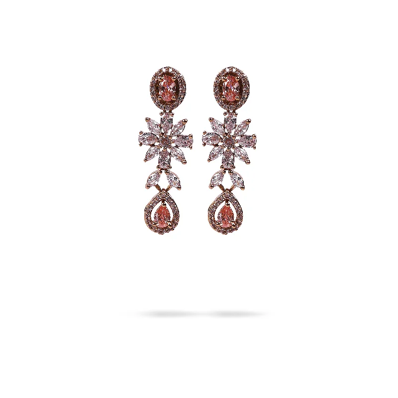 Mystic eye earrings-Floral Cubic Zirconia Earrings in Topaz