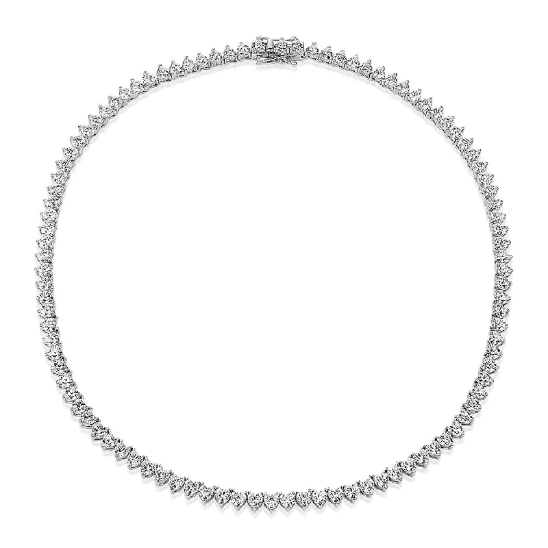 Multi-strand necklaces-Statement necklace with 25.00 carats* of diamond simulants in sterling silver