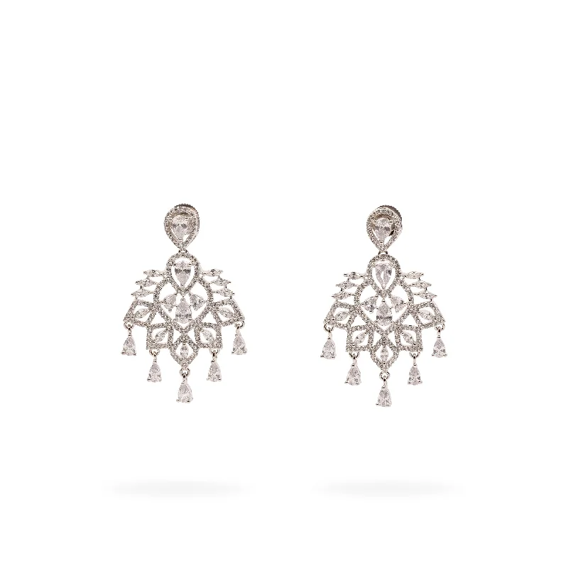 Mystic eye earrings-Avery Cubic Zirconia Earrings in Rhodium