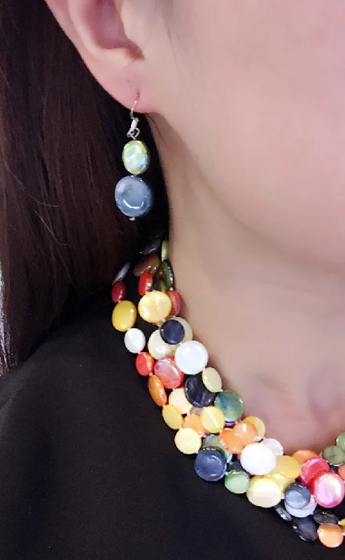 Wide tier earrings-MURANO GLASS EARRING