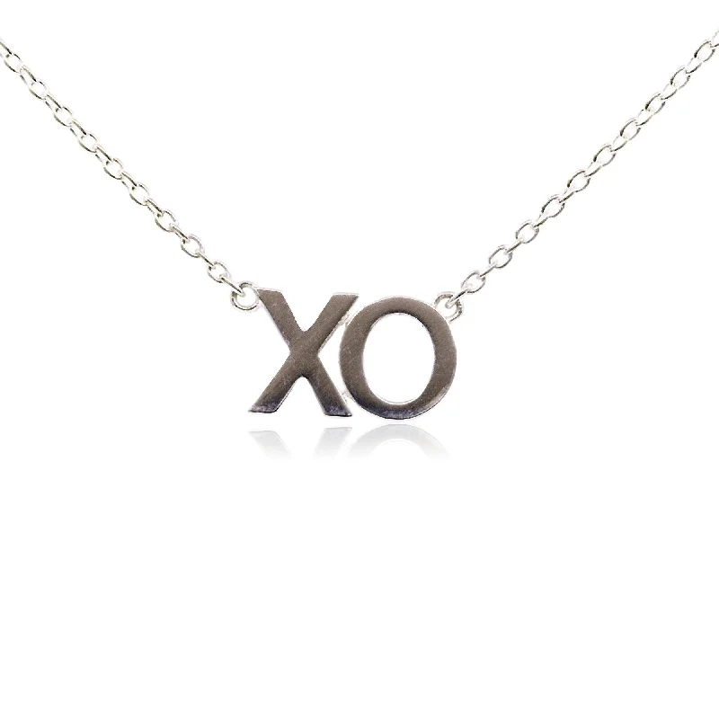 Oak wood necklaces-STERLING SILVER "XO" NECKLACE