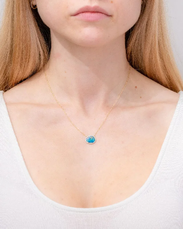 Stone weave necklaces-Freeform 2.29ct Opal Necklace