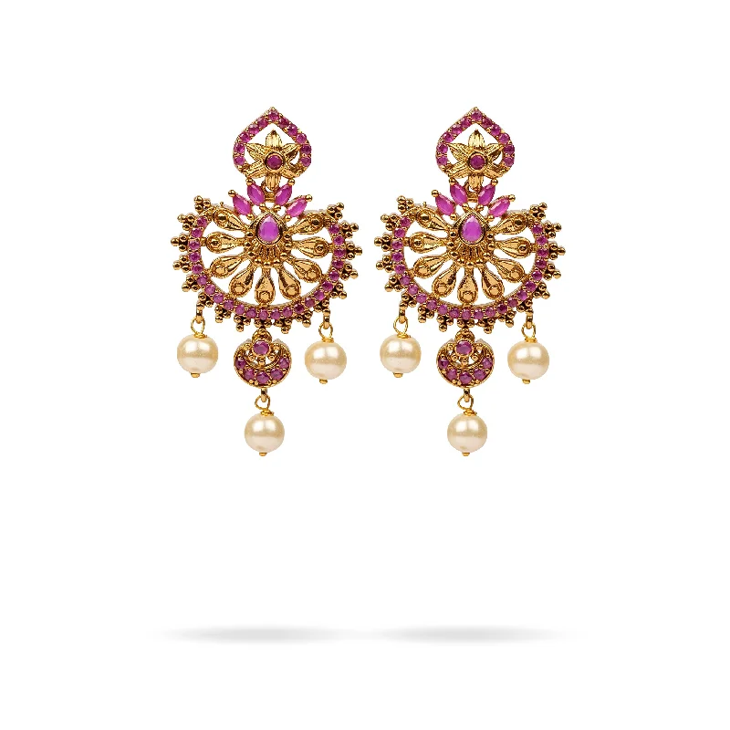 Bright stud earrings-Madhura Classic Earrings in Ruby