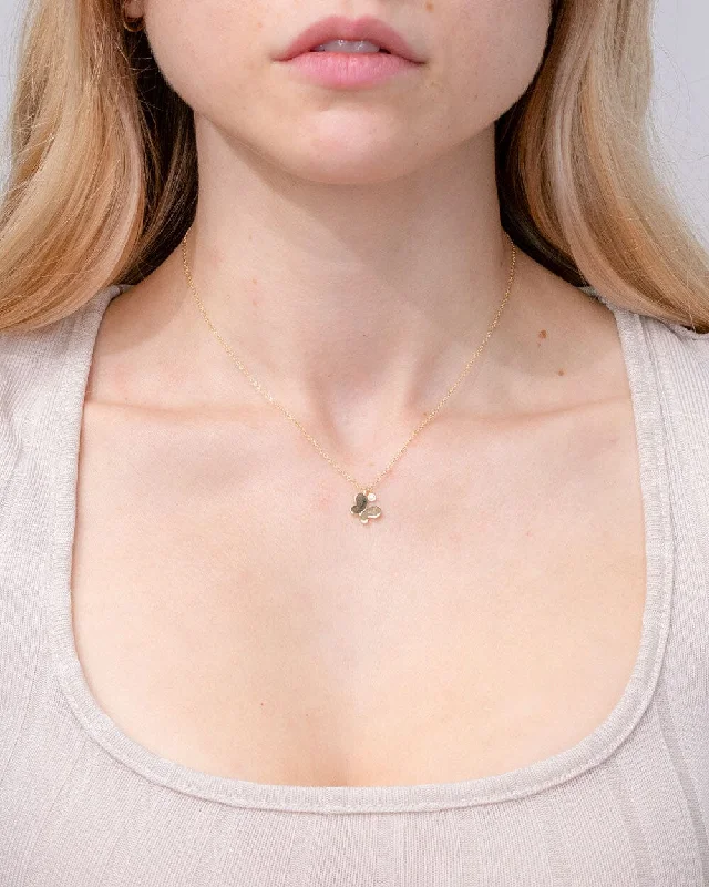 Graceful design necklaces-14k Yellow Gold Butterfly Necklace