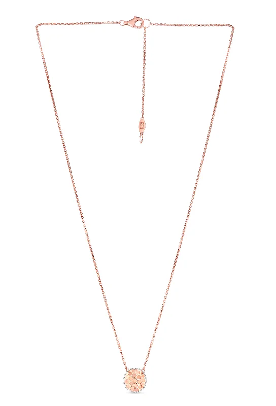 Engraved monogram necklaces-14K Confetti Round Disc Necklace