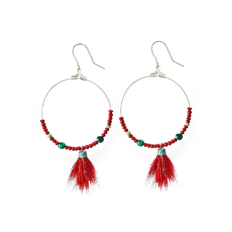 Tiny heart earrings-ANUK earrings, red