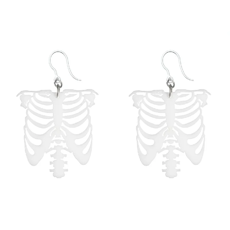 Exaggerated Skeleton Ribs Dangles Hypoallergenic Earrings for Sensitive Ears Made with Plastic Posts