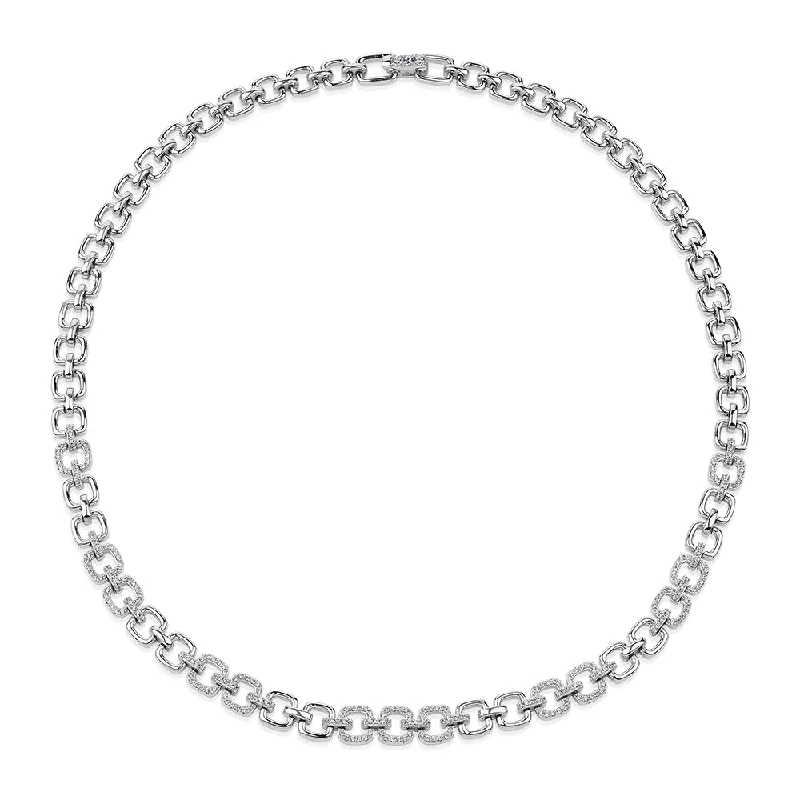 Firm clasp necklaces-Statement necklace with 1.40 carats* of diamond simulants in sterling silver