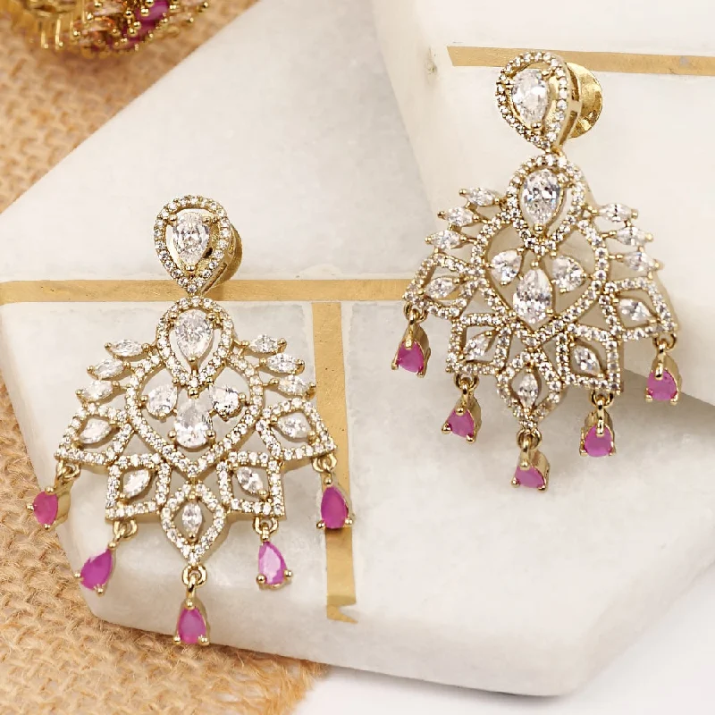 Multi-drop earrings-Avery Cubic Zirconia Earrings in Ruby