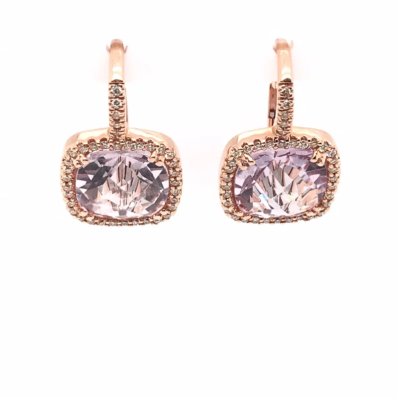 Reef knot earrings-14 Karat Rosé Diamonds Gemstone Earrings