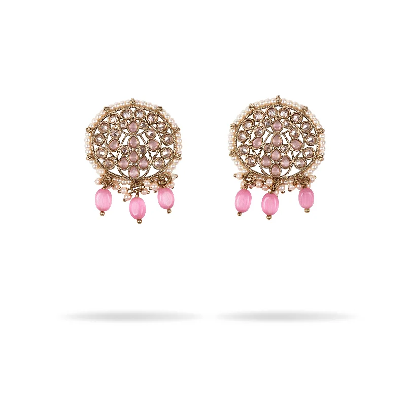 Sleek bar earrings-Adela Earrings in Light Pink