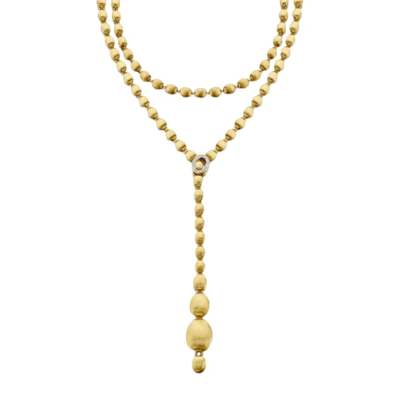 Fiber braid necklaces-NANIS IVY 18K YELLOW GOLD "DANCING IN THE RAIN" BOULES DIAMOND CONVERTIBLE NECKLACE - LARGE