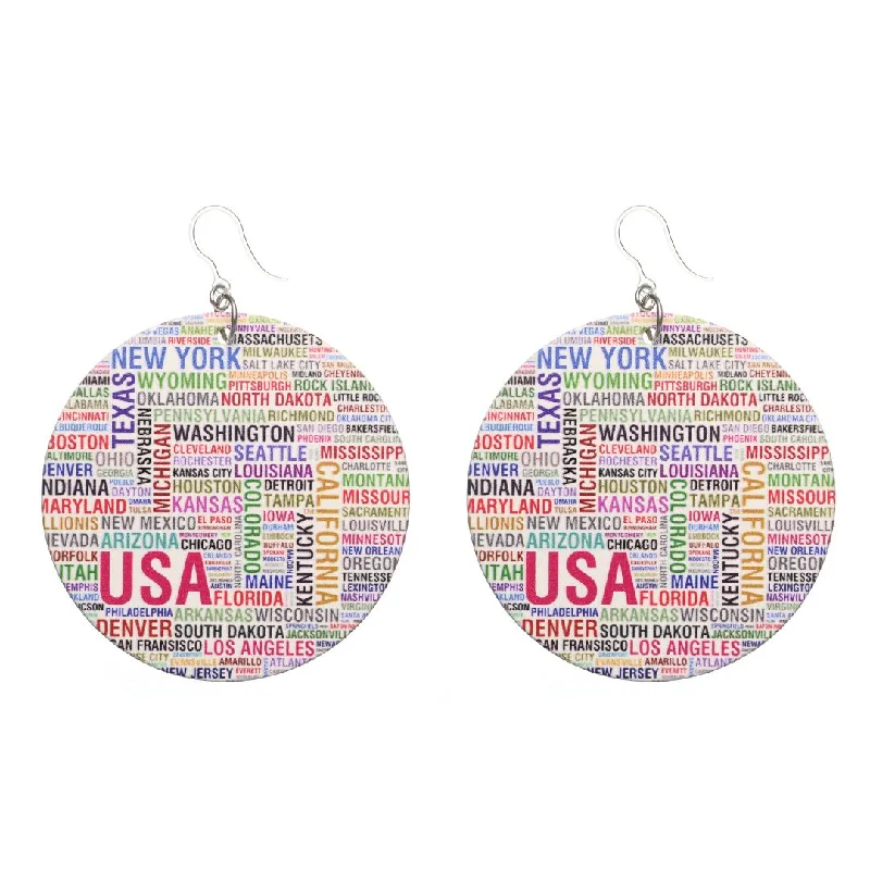 Exaggerated Wooden City State Dangles Hypoallergenic Earrings for Sensitive Ears Made with Plastic Posts