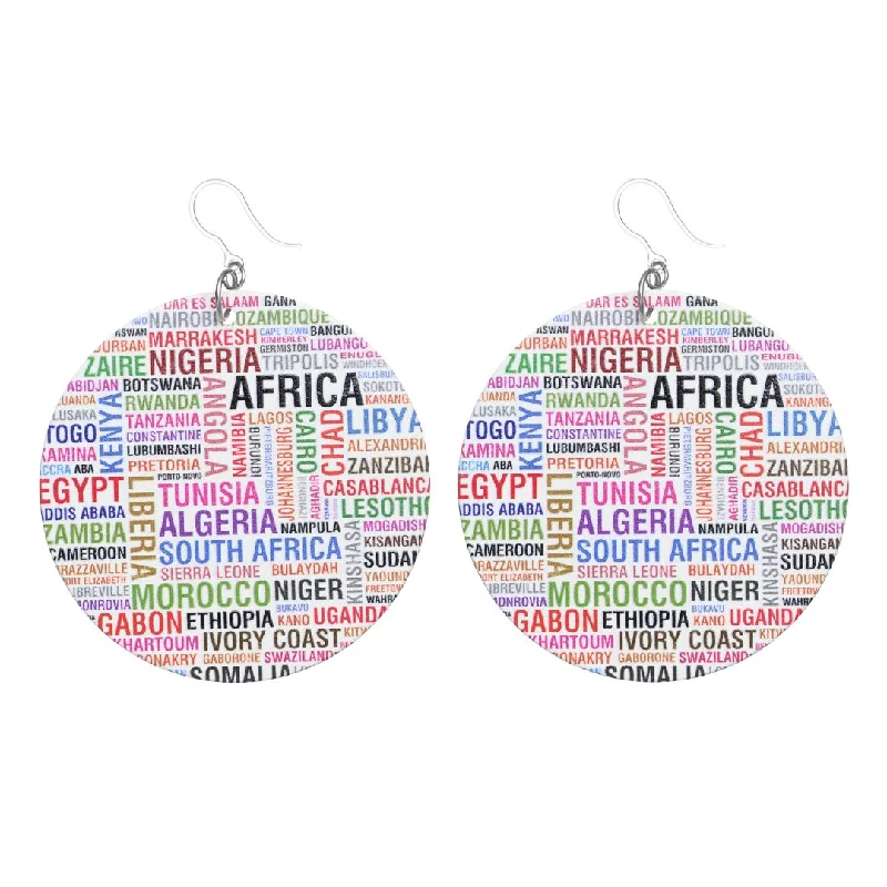 Exaggerated Wooden African City Country Dangles Hypoallergenic Earrings for Sensitive Ears Made with Plastic Posts