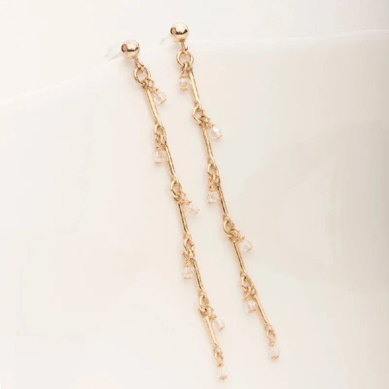 Light clay earrings-Crystalline Bamboo Earring