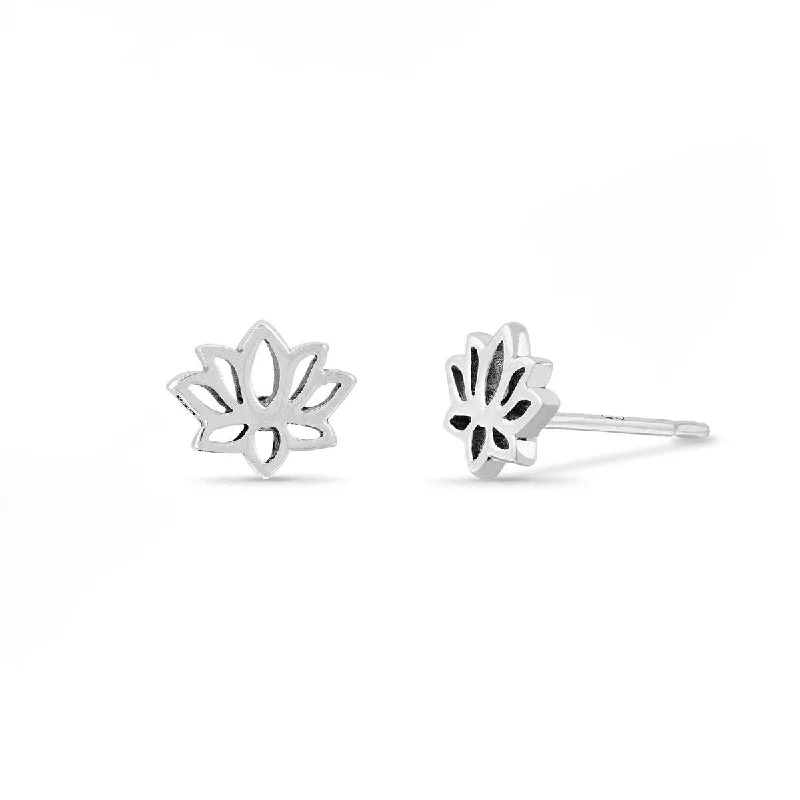 Graceful design earrings-Mini Lotus Studs