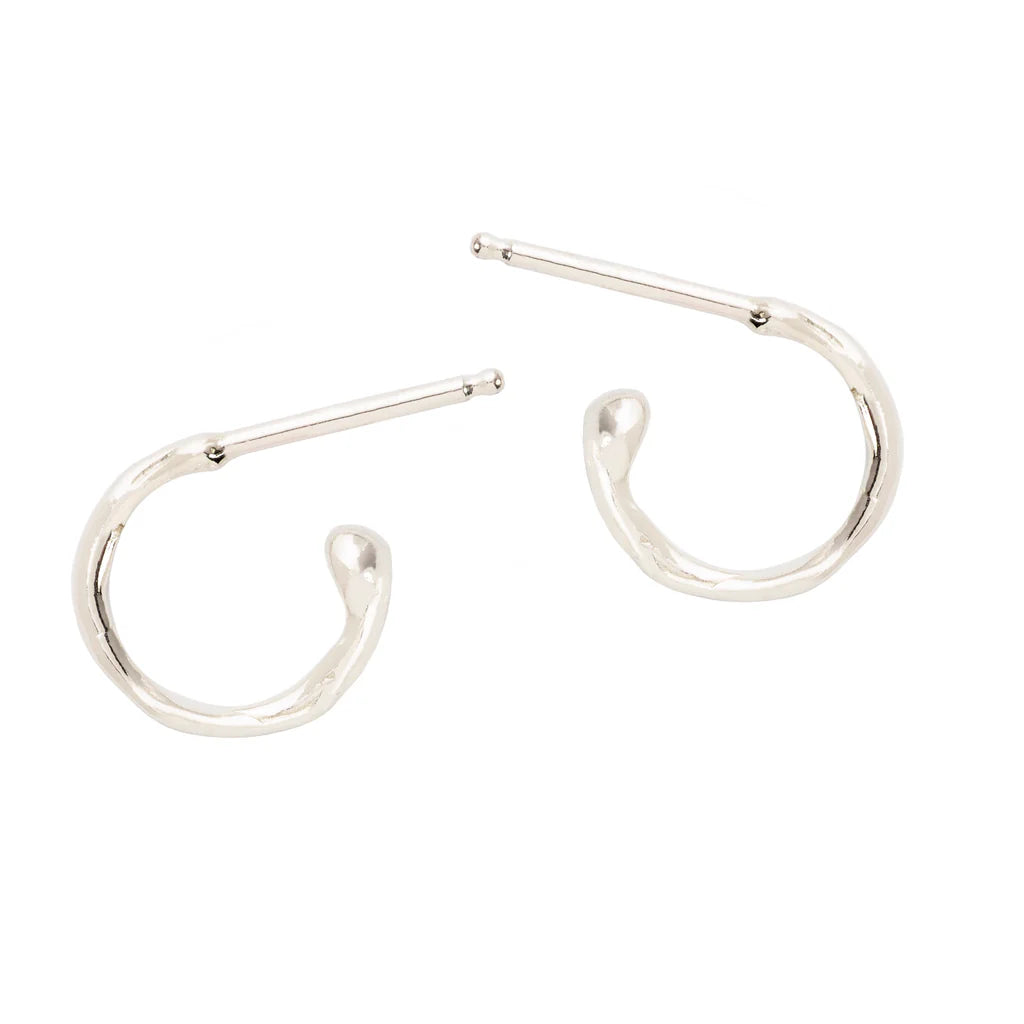 Onyx drop earrings-Melt Hoop Earrings