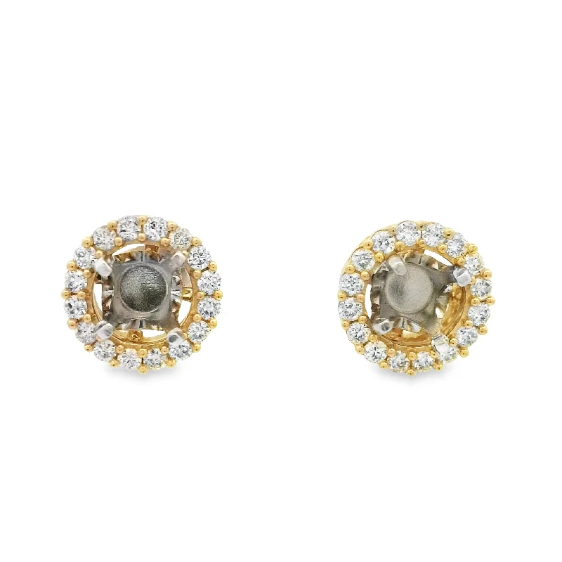 Broad hoop earrings-14 Karat Yellow Diamond Earring Jackets