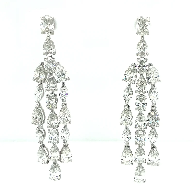 Bright pearl earrings-White 14 Karat Dangle Lab Grown Diamond Earrings