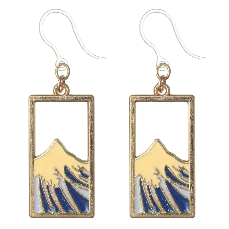 Mountain Peak Dangles Hypoallergenic Earrings for Sensitive Ears Made with Plastic Posts