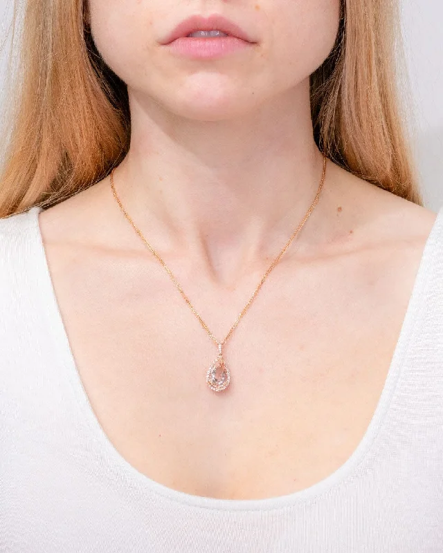 Twisted cord necklaces-4.04ct Morganite Pendant Necklace